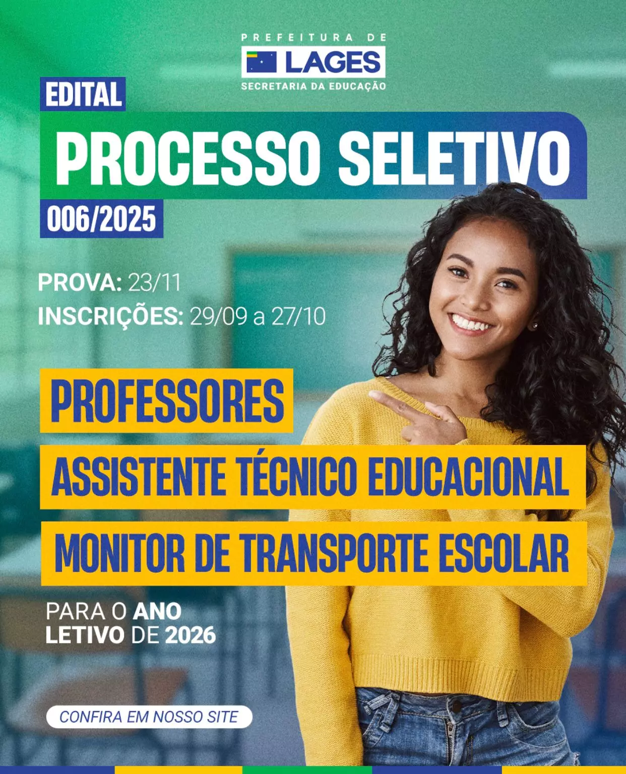 Secretaria da Educação abre inscrições de Processo Seletivo