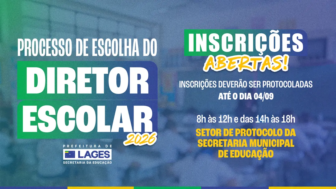 Abertas inscrições para processo de seleção e escolha de diretores escolares do Sistema Municipal de Educação